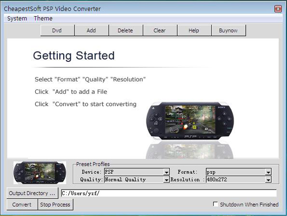 Windows 7 YaoSoft PSP Video Converter 2.0.6 full