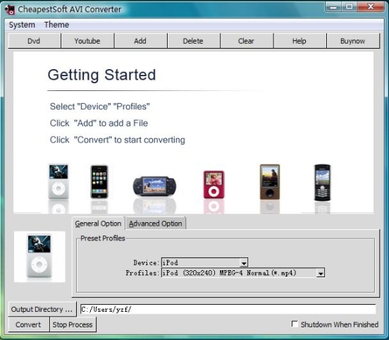 MPEG AVI Converter Screenshot